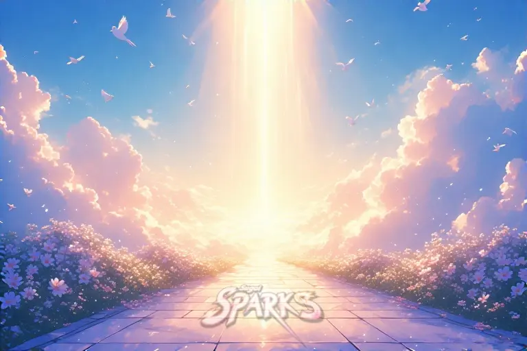 Dreamy anime-inspired landscape banner with soft glowing light
