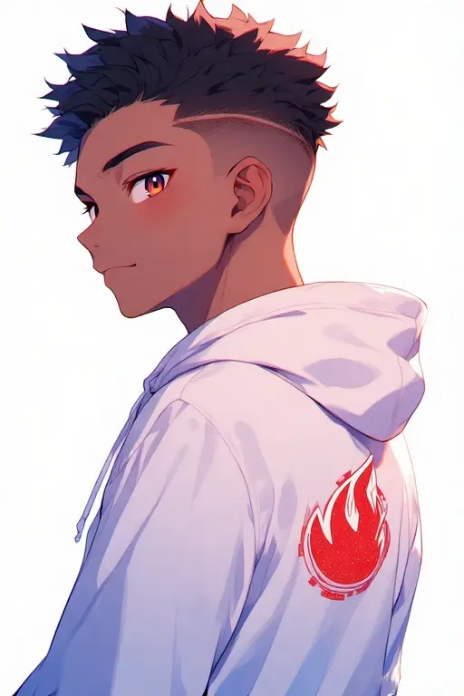Anime character wearing a modern hoodie from the Sugoi Sparks clothing collection
