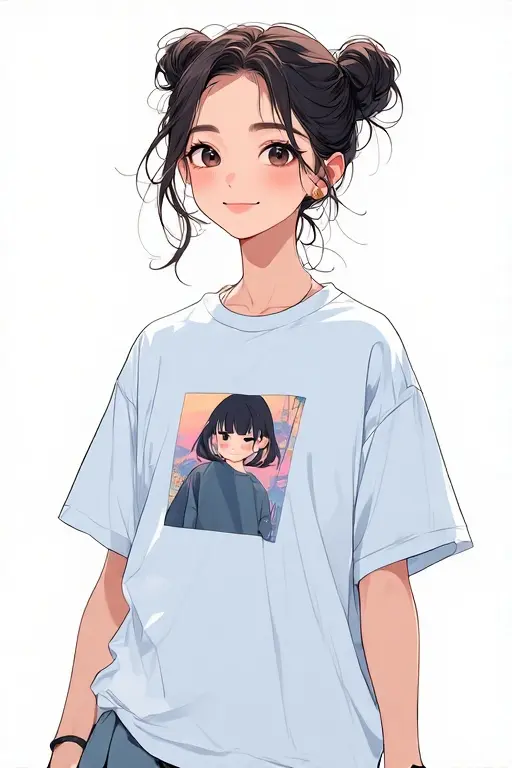 Anime character wearing a graphic T-shirt from the Sugoi Sparks collection